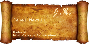 Jenei Martin névjegykártya