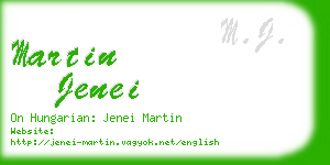 martin jenei business card